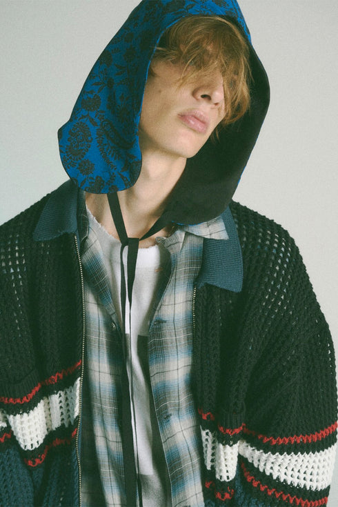 【THE JEAN PIERRE】"ジップメッシュニットシャツ"